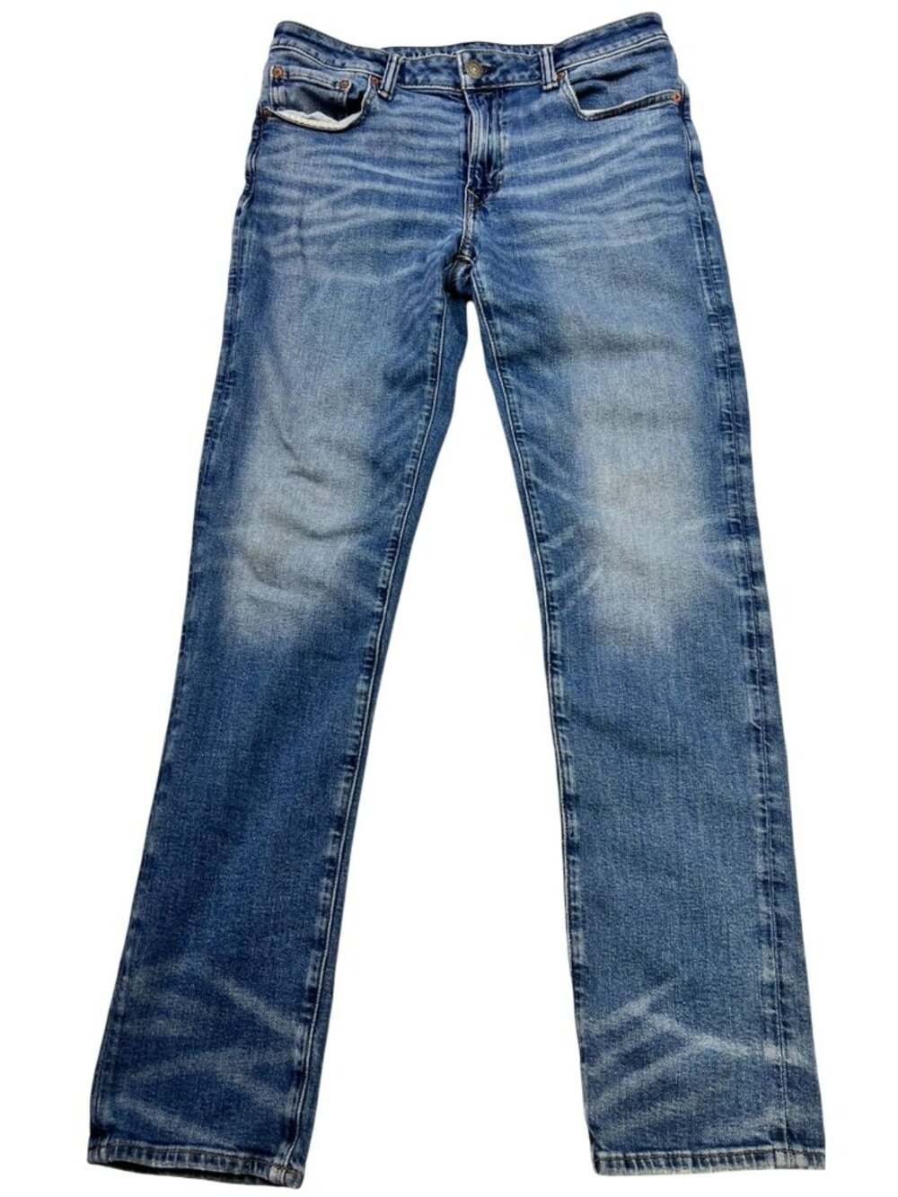 American Eagle Men's Airflex+ Straight Leg Jeans Stretch Denim Size 32x34 Blue